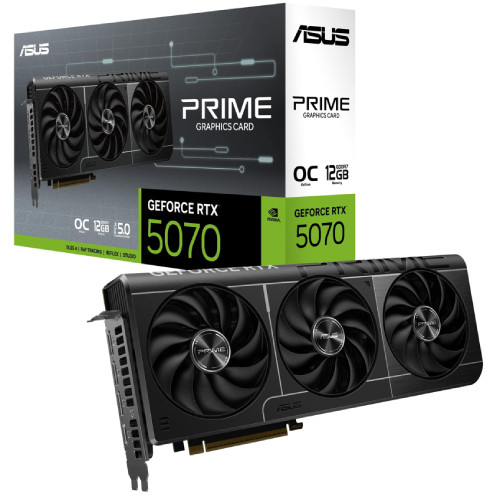 ASUS ASUS PRIME GeForce RTX 5070 12GB GDDR7 OC Edition 2.5スロット占有　GeForce RTX 5070搭載　グラフィックボード:博多・福岡・九州近辺でPCをパーツ買うならツクモ博多店！