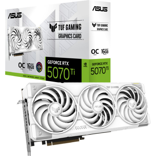 ASUS TUF Gaming GeForce RTX 5070 Ti 16GB GDDR7 White OC Edition 3.125スロット占有 GeForce RTX 5070 Ti搭載 グラフィックボード:博多・福岡・九州近辺でPCをパーツ買うならツクモ博多店！