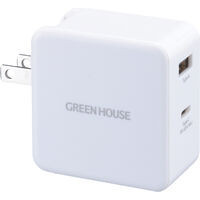 GREEN HOUSE グリーンハウス GH-ACU2GBC-WH USB-AC充電器 2ポート 65W:関西・大阪・なんば・日本橋近辺でPCをパーツ買うならツクモ日本橋！