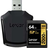 Lexar LSD64GCRBJPR2000R Professional 2000x SDXC UHS-IIカード　SD UHS-II リーダー付属:九州・博多・天神近辺でPCをパーツ買うならツクモ福岡店！