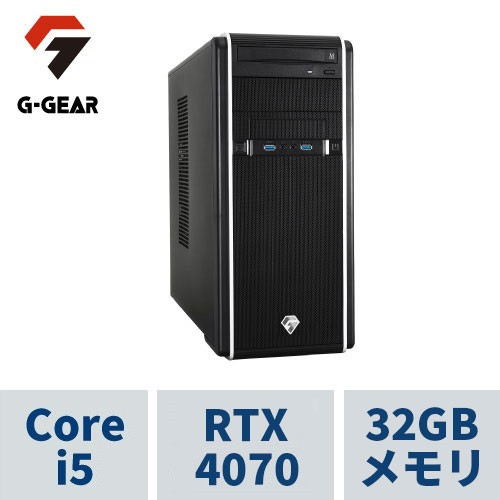 eX.computer イーエックスコンピュータ G-GEAR ( Corei5-13500 / 32GBメモリ / GeForce RTX4070 / 2TB SSD(M.2 NVMe) / Windows11 HOME) GA5J-C230BN/CP3 G-GEAR 即納モデル ゲーミングデスクトップPC GeForce RTX 4070 搭載:博多・福岡・九州近辺でPCをパーツ買うならツクモ博多店！