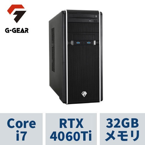 eX.computer イーエックスコンピュータ G-GEAR ( Corei7-13700F / 32GBメモリ / GeForce RTX4060Ti / 2TB SSD(M.2 NVMe) / Windows11 HOME) GA7J-D230BN/CP2 G-GEAR 即納モデル ゲーミングデスクトップPC　GeForce RTX 4060 Ti 搭載:博多・福岡・九州近辺でPCをパーツ買うならツクモ博多店！
