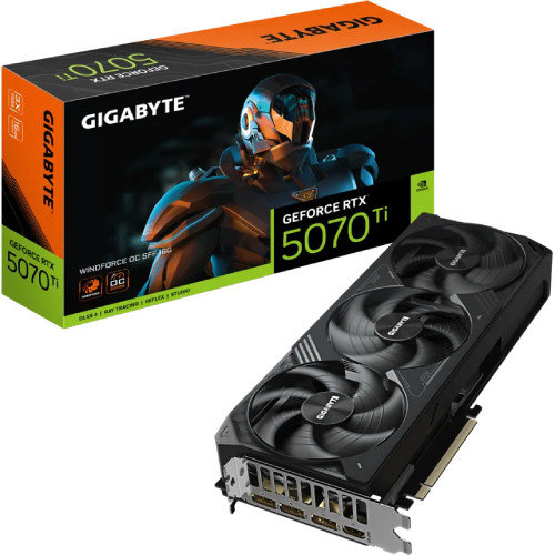 GIGABYTE GeForce RTX 5070 Ti WINDFORCE OC SFF 16G　GV-N507TWF3OC-16GD 2.5スロット占有　GeForce RTX 5070 Ti 搭載　グラフィックボード:博多・福岡・九州近辺でPCをパーツ買うならツクモ博多店！