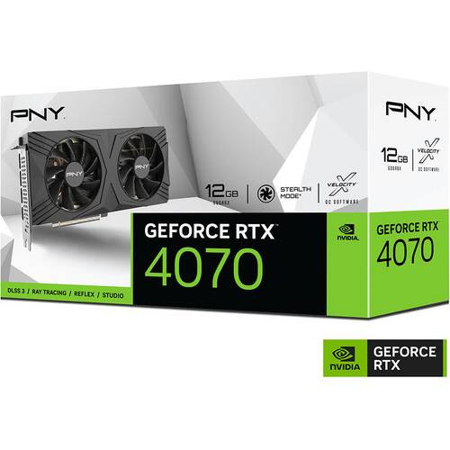 PNY GeForce RTX4070 12GB VERTO STANDARD DUAL FAN　VCG407012DFXPB1 GeForce RTX 4070 搭載　グラフィックカード:関西・大阪・なんば・日本橋近辺でPCをパーツ買うならツクモ日本橋！