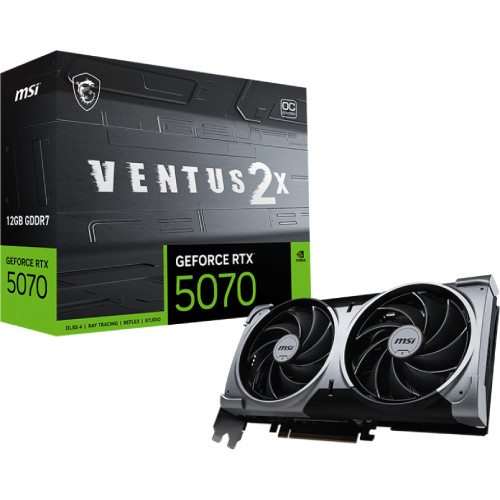 MSI GeForce RTX 5070 12G VENTUS 2X OC 2.5スロット占有2連ファン　GeForce RTX 5070搭載　グラフィックボード:博多・福岡・九州近辺でPCをパーツ買うならツクモ博多店！