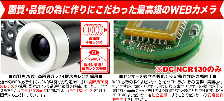 画質・品質の為に作りにこだわった最高級のWEBカメラ