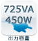出力容量：725VA 450W