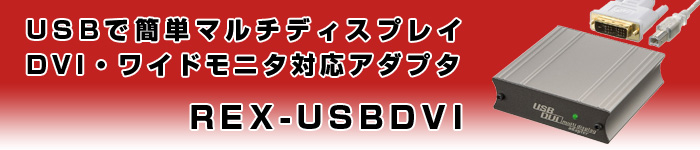 USBで簡単マルチディスプレイ DVI・ワイドモニタ対応アダプタ REX-USBDVI