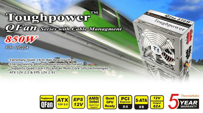 Toughpower QFan Series with Cable Managment 850W