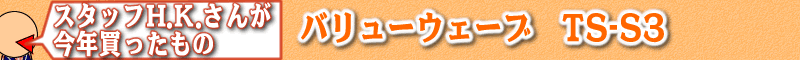 スタッフH.K.さんが今年買ったもの：バリューウェーブ TS-S3