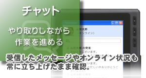 受信したメッセージやオンライン状況も常に立ち上げたまま確認。