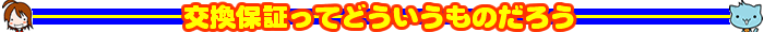 交換保証ってどういうものだろう