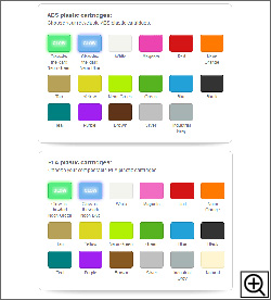 マテリアルは、ABS/PLA　各16色