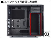 3.5インチベイだけ外した状態