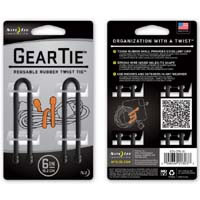 【クリックで詳細表示】Gear Tie 6 Inch Black GT6-2PK-01