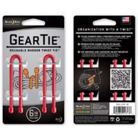 【クリックで詳細表示】Gear Tie 6 Inch Red GT6-2PK-10