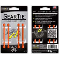 【クリックで詳細表示】Gear Tie 3 Inch Bright Orange GT3-4PK-31
