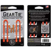 【クリックでお店のこの商品のページへ】Gear Tie 6 Inch Bright Orange GT6-2PK-31