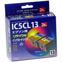 【クリックで詳細表示】アウトレットインク EPSON IC5CL13互換 リサイクルインクカートリッジ 2個パック HEJ-13CWRN-O