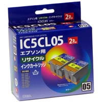 【クリックでお店のこの商品のページへ】アウトレットインク EPSON IC5CL05互換 リサイクルインクカートリッジ 2個パック HEJ-05CWRN-O
