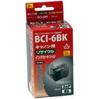 【クリックで詳細表示】アウトレットインク Canon BCI-6BK 互換 リサイクルインクカートリッジ (2個セット) HCJ-06BKWRN-O