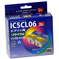 【クリックで詳細表示】アウトレットインク EPSON IC5CL06互換 リサイクルインクカートリッジ 2個パック HEJ-06CWRN-O