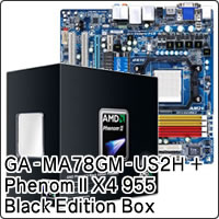 【クリックでお店のこの商品のページへ】Phenom II X4 955 Black Edition Box (Socket AM3) ＋ GA-MA78GM-US2H セット