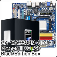 【クリックで詳細表示】Phenom II X3 720 Black Edition Box (Socket AM3) ＋ GA-MA78GPM-UD2H セット