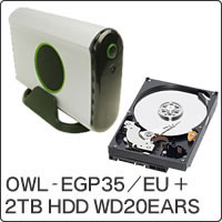 【クリックで詳細表示】3ステップケース ガチャポンパッ！ OWL-EGP35/EU ＋ WD20EARS セット
