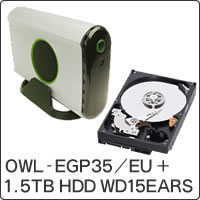 【クリックでお店のこの商品のページへ】3ステップケース ガチャポンパッ！ OWL-EGP35/EU ＋ WD15EARS セット