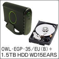 【クリックで詳細表示】3ステップケース ガチャポンパッ！ OWL-EGP-35/EU(B) ＋ WD15EARS セット