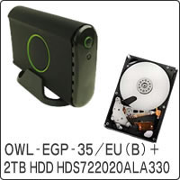 【クリックで詳細表示】3ステップケース ガチャポンパッ！ OWL-EGP-35/EU(B) ＋ HDS722020ALA330 セット
