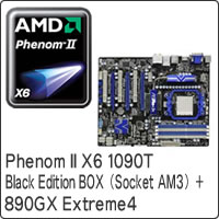 【クリックで詳細表示】Phenom II X6 1090T Black Edition BOX (Socket AM3) ＋ 890GX Extreme4 セット