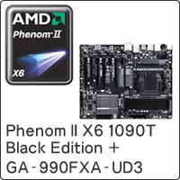 【クリックで詳細表示】Phenom II X6 1090T Black Edition BOX (Socket AM3) HDT90ZFBGRBOX ＋ GA-990FXA-UD3 セット