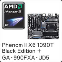 【クリックでお店のこの商品のページへ】Phenom II X6 1090T Black Edition BOX (Socket AM3) HDT90ZFBGRBOX ＋ GA-990FXA-UD5 セット