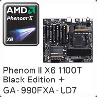 【クリックでお店のこの商品のページへ】Phenom II X6 1100T Black Edition (Socket AM3) HDE00ZFBGRBOX ＋ GA-990FXA-UD7 セット