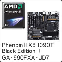 【クリックでお店のこの商品のページへ】Phenom II X6 1090T Black Edition BOX (Socket AM3) HDT90ZFBGRBOX ＋ GA-990FXA-UD7 セット