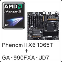 【クリックでお店のこの商品のページへ】Phenom II X6 1065T BOX (Socket AM3) HDT65TWFGRBOX ＋ GA-990FXA-UD7 セット