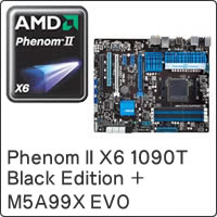 【クリックで詳細表示】Phenom II X6 1090T Black Edition BOX (Socket AM3) HDT90ZFBGRBOX ＋ M5A99X EVO セット