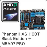 【クリックで詳細表示】Phenom II X6 1100T Black Edition (Socket AM3) HDE00ZFBGRBOX ＋ M5A97 PRO セット