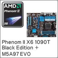 【クリックでお店のこの商品のページへ】Phenom II X6 1090T Black Edition BOX (Socket AM3) HDT90ZFBGRBOX ＋ M5A97 EVO セット