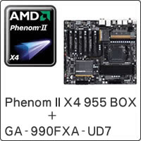 【クリックで詳細表示】Phenom II X4 955 BOX (Socket AM3) HDX955WFGMBOX ＋ GA-990FXA-UD7 セット