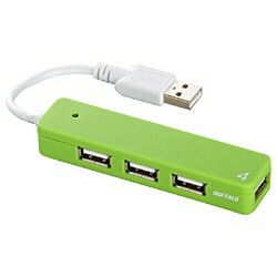 【クリックで詳細表示】BUFFALO USB2.0ハブ 4ポートタイプ グリーン BSH4U06GR