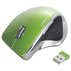 【クリックで詳細表示】BUFFALO 無線(2.4GHz)レーザー式マウス グリーン BSMLW06GR