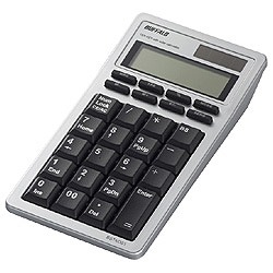 【クリックで詳細表示】BUFFALO 電卓機能付テンキーボード シルバー BSTKD01SV