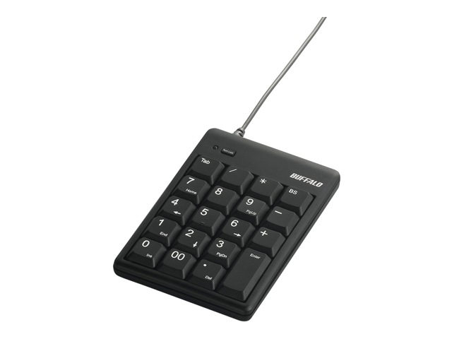 【クリックで詳細表示】BUFFALO スタンダードテンキーボード Tabキー付き ブラック BSTK03BK