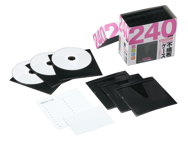 【クリックでお店のこの商品のページへ】BUFFALO CD/DVD不織布ケース 両面収納 120枚入り ブラック BSCD06H120BK