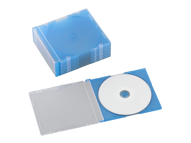 【クリックで詳細表示】BUFFALO CD/DVDケース ハードタイプ ブルー 10枚セット BSCD08S10BL