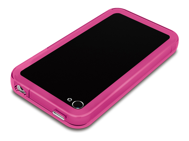 【クリックでお店のこの商品のページへ】iBUFFALO iPhone 4S・4対応 ソフトフレーム ピンク BSIP11PCTBPK