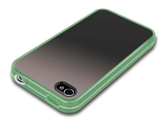 【クリックでお店のこの商品のページへ】iBUFFALO iPhone 4S・4対応 光るハードソフトケース グリーン BSIP11PCTLGR